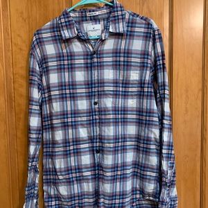American Eagle White Blue & Red Flannel
